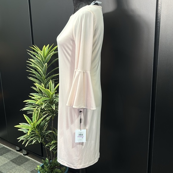 Calvin Klein Long butterfly ruffle sleeve,scoop neck,zipper back, lined, blush - Picture 4 of 11